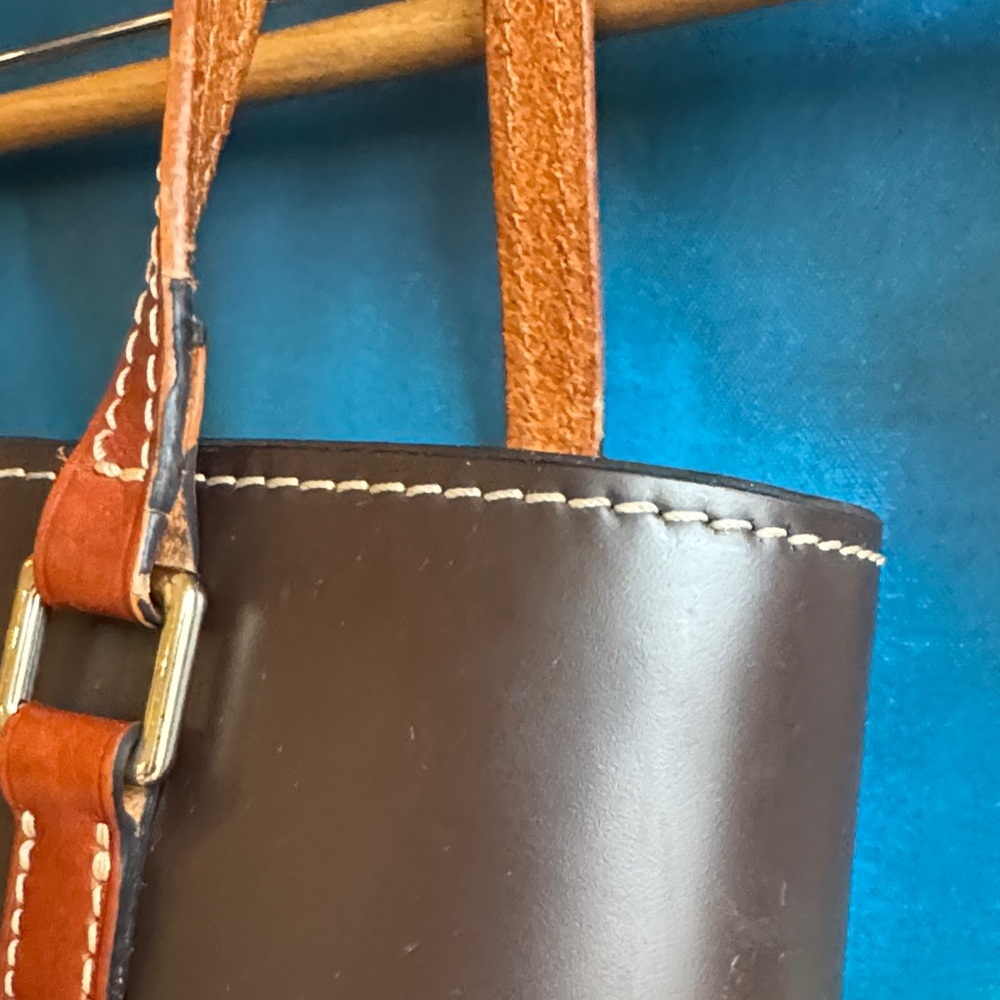 Dooney & Bourke Brown Leather Tote with Tan Straps - Picture 5 of 16